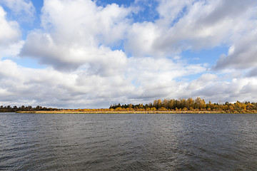 Image showing the river and the forest, autumn