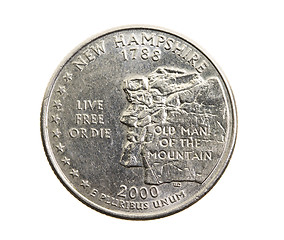 Image showing coin in a quarter of the US dollar