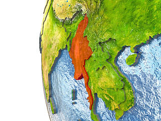 Image showing Poland on globe