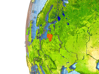 Image showing Syria on globe