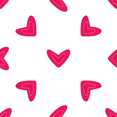 Image showing Seamless pattern with pink hearts