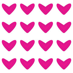 Image showing Seamless pattern with pink hearts