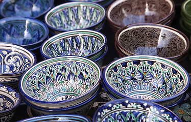 Image showing Ceramic dishware, Uzbekistan