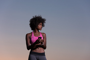 Image showing young african american woman in nature