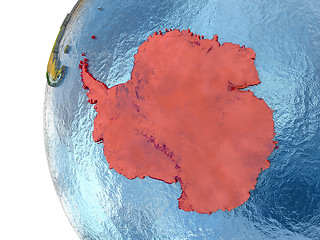 Image showing Antarctica on globe