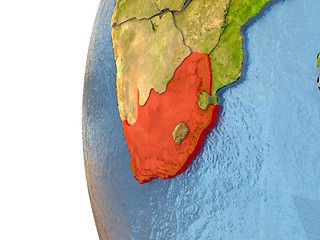 Image showing South Africa on globe