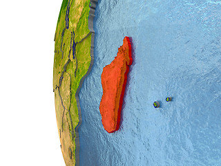 Image showing Madagascar on globe