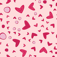 Image showing Seamless pattern with hearts on pink