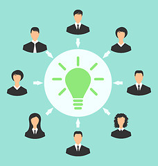 Image showing Group of business people gather together, process of generating 