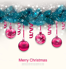 Image showing Holiday Background with Christmas Fir Branches