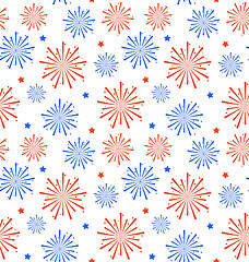 Image showing Seamless Pattern firework for Independence Day of USA, Wallpaper