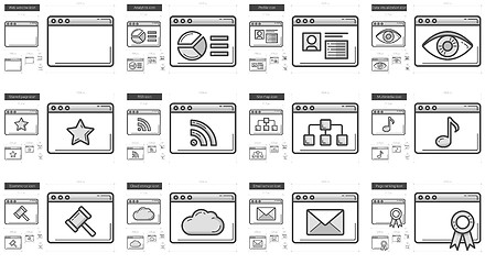 Image showing Application line icon set.