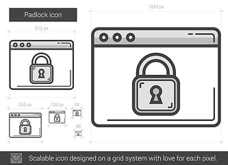 Image showing Padlock line icon.