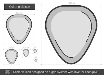 Image showing Guitar pick line icon.