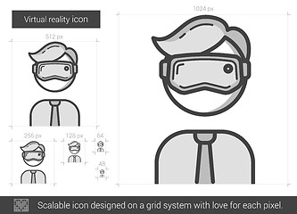 Image showing Virtual reality line icon.