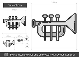 Image showing Trumpet line icon.