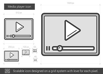 Image showing Media player line icon.