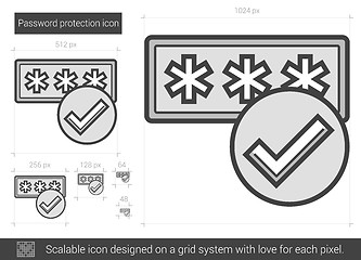 Image showing Password protection line icon.