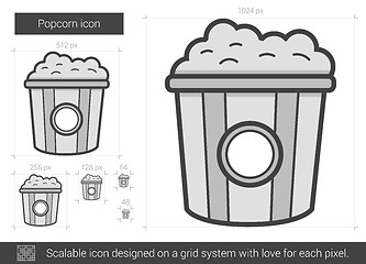 Image showing Popcorn line icon.