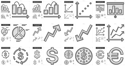 Image showing Business line icon set.