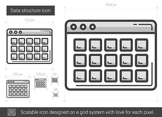 Image showing Data structure line icon.