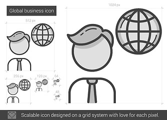 Image showing Global business line icon.