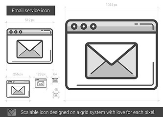 Image showing Email service line icon.