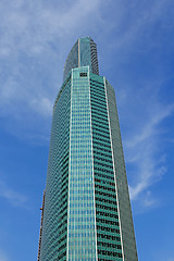 Image showing Modern buildings of glass and steel skyscrapers against the sky