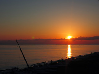 Image showing sunset in ocean Bali