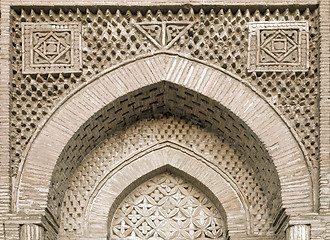 Image showing Arch portal of a mosque, Uzbekistan