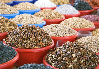 Image showing Dried fruit at a market in Uzbekistan