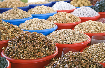 Image showing Dried fruit at a market in Uzbekistan