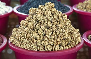 Image showing Shelled walnuts at a market in Uzbekistan