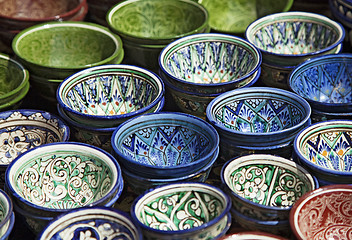 Image showing Ceramic dishware, Uzbekistan