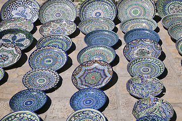 Image showing Ceramic dishware, Uzbekistan