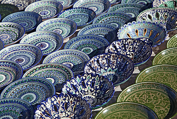 Image showing Ceramic dishware, Uzbekistan