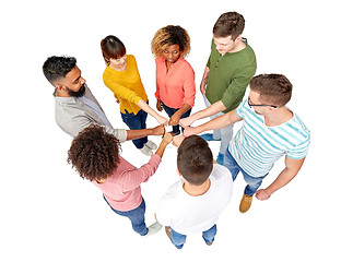 Image showing international group of happy people holding hands