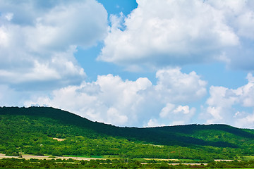 Image showing Hills under the Cloudy Sky
