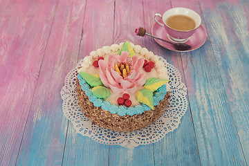 Image showing cakes on color background