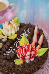 Image showing Cake on color background