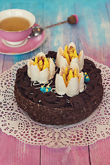 Image showing Cake on color background