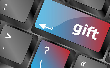 Image showing Computer keyboard with gift key - business background . keyboard keys. vector illustration