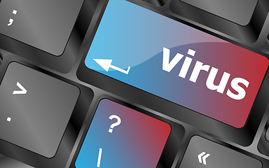 Image showing Virus button on computer keyboard - it concept . keyboard keys. vector illustration