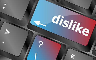 Image showing dislike key on keyboard for anti social media concepts . keyboard keys. vector illustration