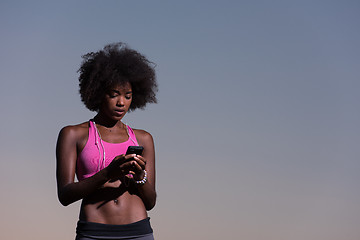 Image showing young african american woman in nature