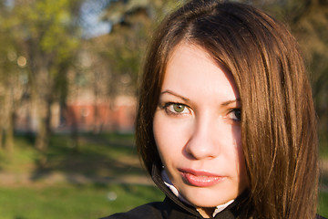 Image showing Portrait of the nice girl outdoor 4