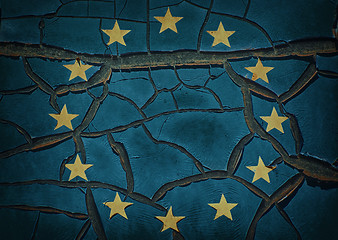 Image showing Cracked Emblem of EU