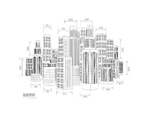 Image showing Building wireframe. 3d render city.