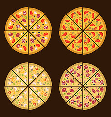 Image showing Collection of Different Pizza Isolated