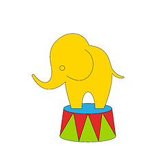 Image showing Cartoon Circus Elephant